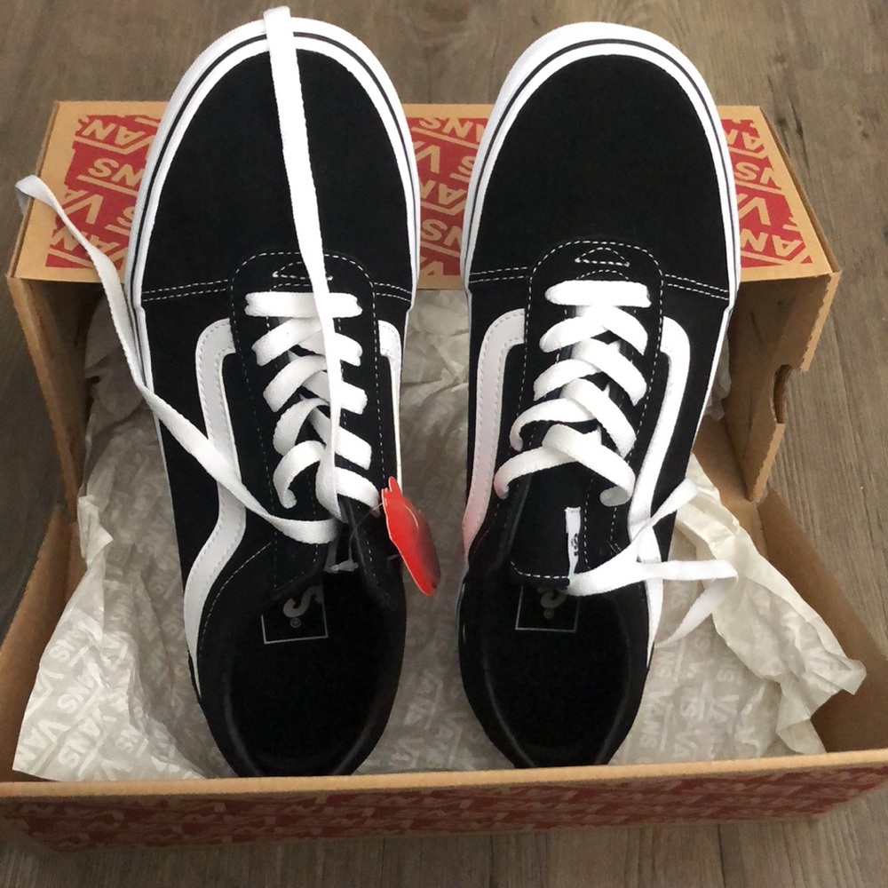 Vans. New in box. Black & White Size 8.5